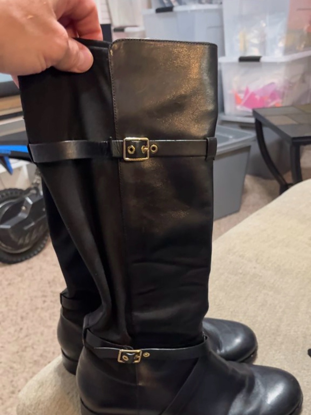 Cole Haan Black Leather Riding Boots